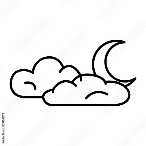 Clear Night icon in outline style