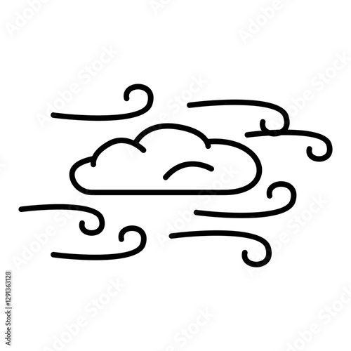 Strong Wind icon in outline style