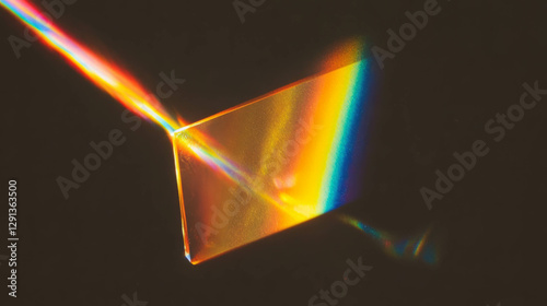 Wallpaper Mural Vibrant light refraction through prism creating golden spectrum background Torontodigital.ca