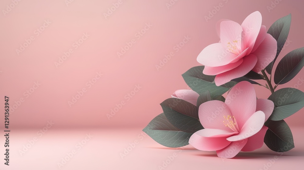 Easter Rose 3d background minimalistic mockup with space for text Easter Rose 3d background minimalistic mockup with space for text