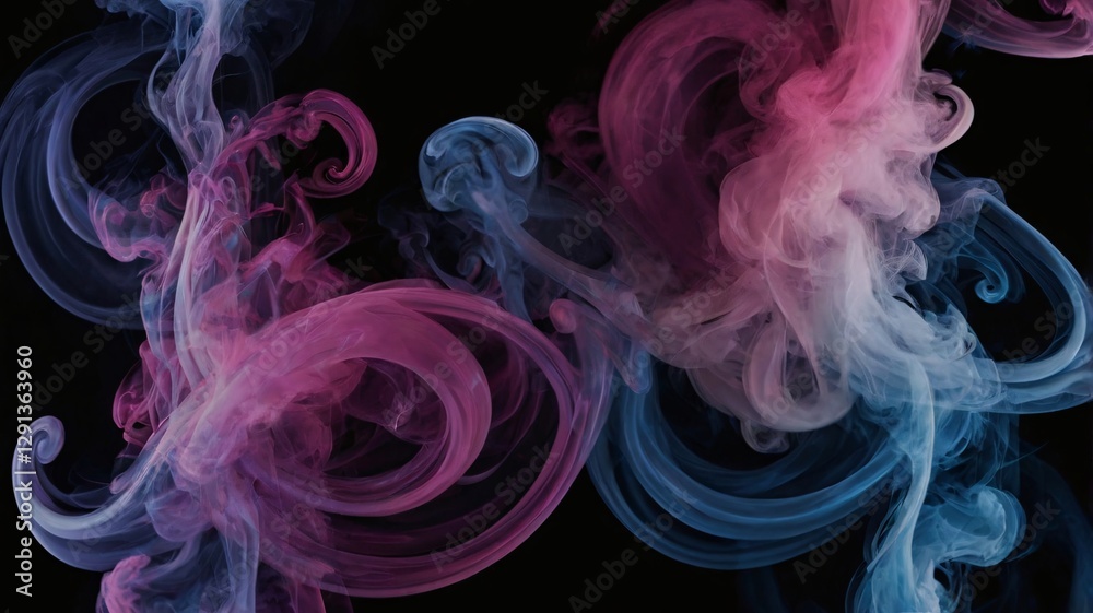 Fototapeta premium Abstract smoke background. Abstract purple and blue smoke on a black background