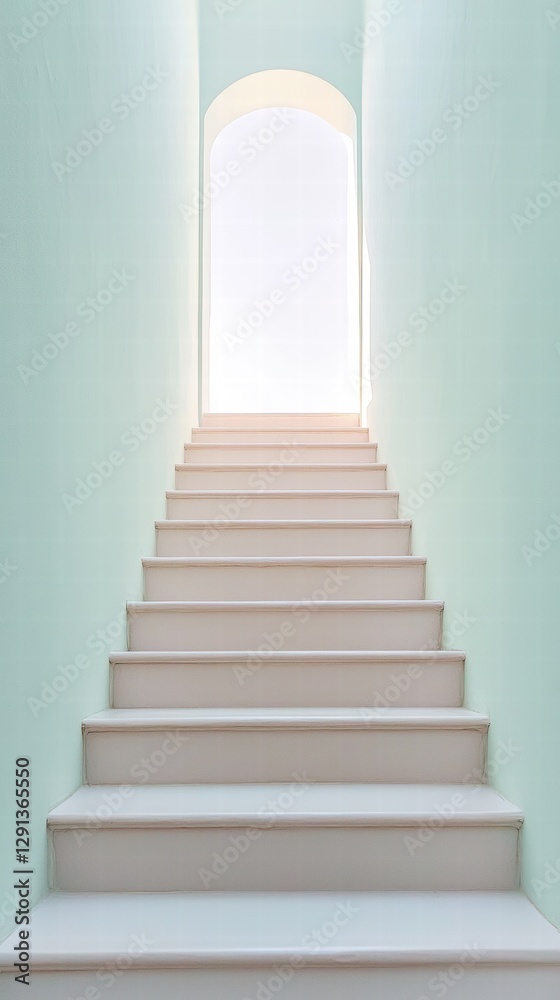 Fototapeta premium Staircase Leading to a Bright Doorway Symbolizing Hope and New Beginnings