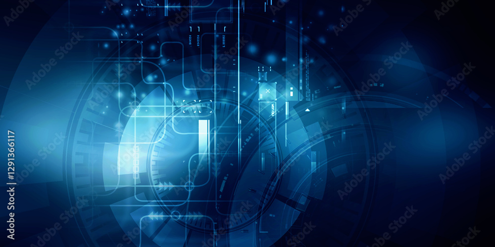 2d illustration Abstract futuristic electronic circuit technology background
2d illustration Abstract futuristic electronic circuit technology background