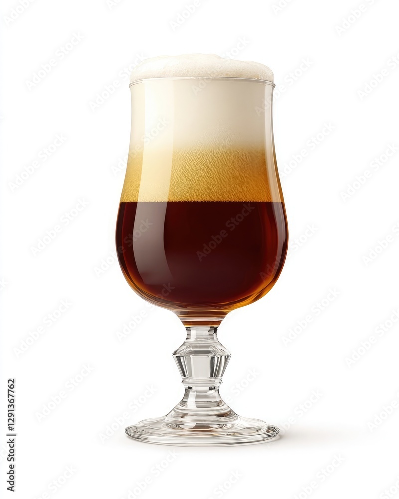 Glass goblet with beer isolated on a white background Glass goblet with beer isolated on a white background