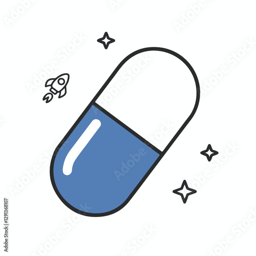 vector illustration of a medicine capsule