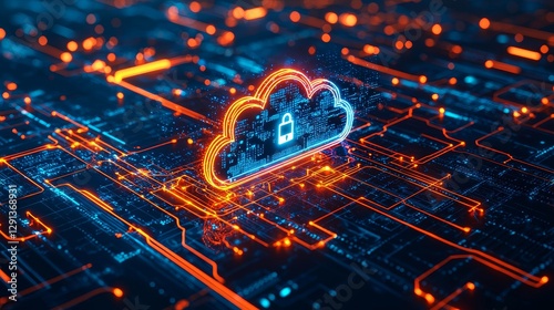 It specialists collaborate on cloud computing strategies virtual office space digital technology cybersecurity focus