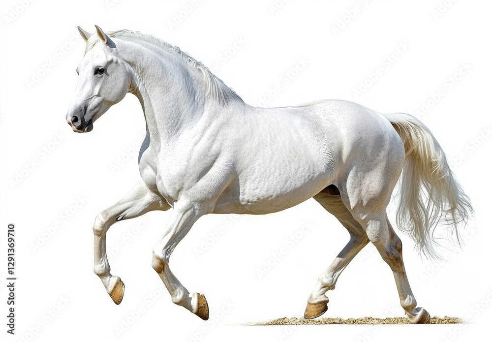 Obraz premium Majestic White Horse Running