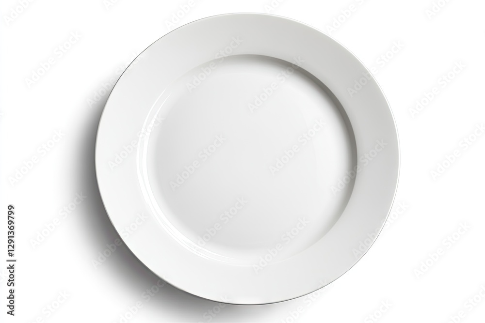 Empty white dinner plate, top view Empty white dinner plate, top view