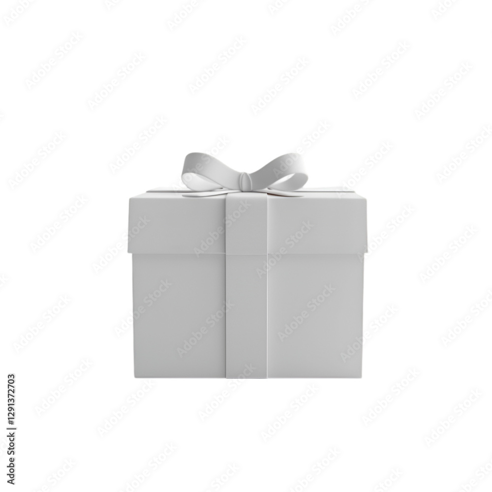 White gift box with ribbon bow a present surprise White gift box with ribbon bow a present surprise