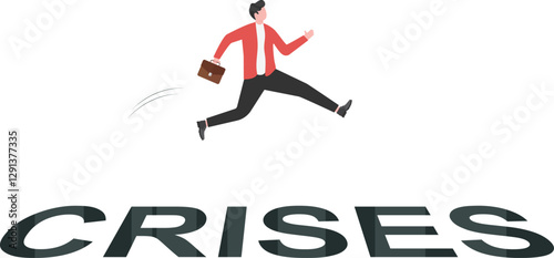 Businessmen solve company business problems to help businesses survive crisis and succeed.

