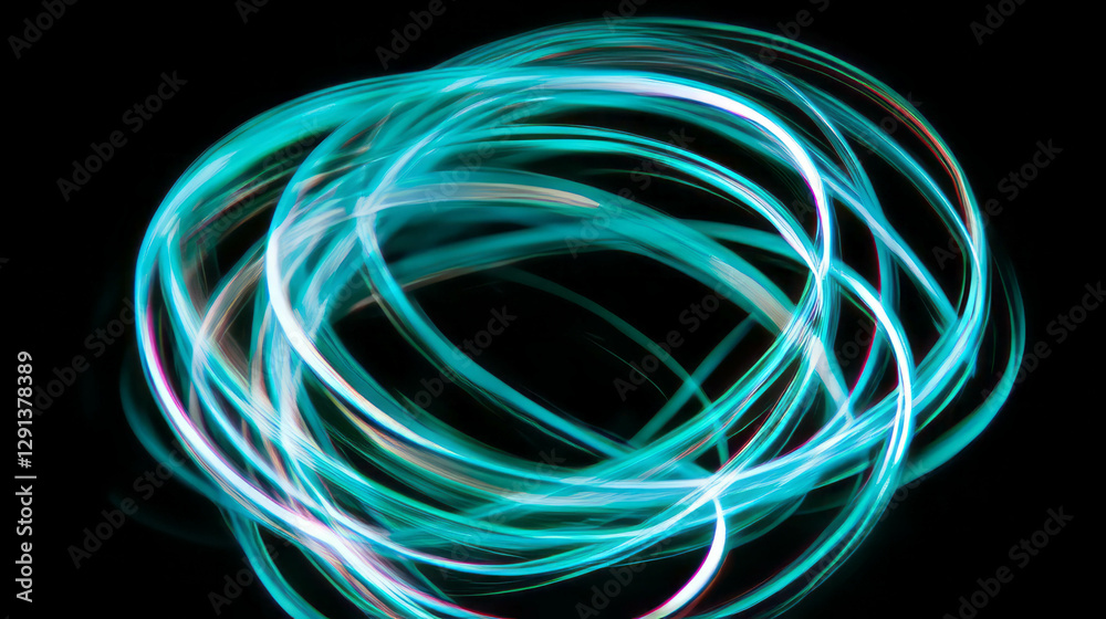Abstract mint light patterns on dark background for modern design projects Abstract mint light patterns on dark background for modern design projects