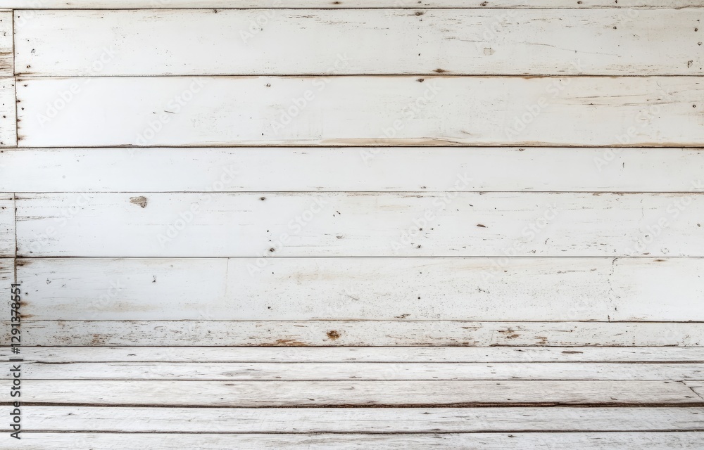 Whitewashed Wooden Plank Wall and Floor Whitewashed Wooden Plank Wall and Floor