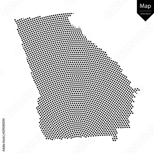 Abstract image Georgia map from point Black on a white background. Vector illustration eps 10.	
