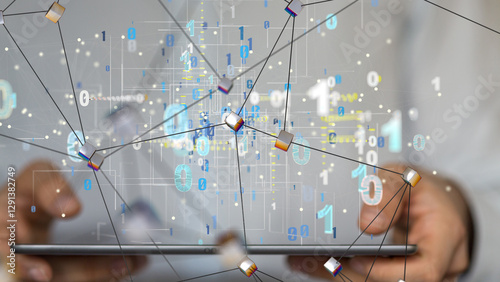 Neural network 3D illustrat...