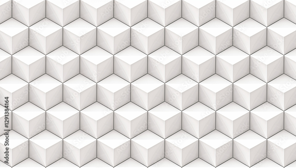 White cube pattern with black outlines. White cube pattern with black outlines.
