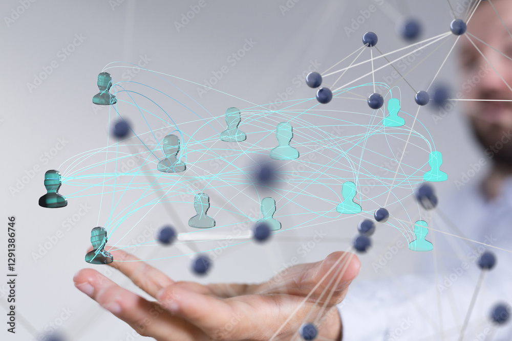 Global network. Blockchain. 3D illustration. Neural networks and artificial intelligence. Abstract Global network. Blockchain. 3D illustration. Neural networks and artificial intelligence. Abstract