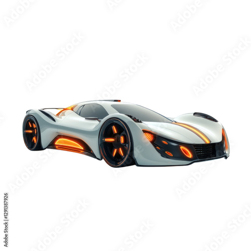 A Futuristic Concept Sports Car with Unique Aerodynamics Isolated on Transparent Background