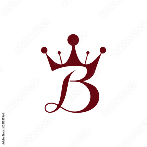 Modern Minimalist Letter B Crown Logo Design