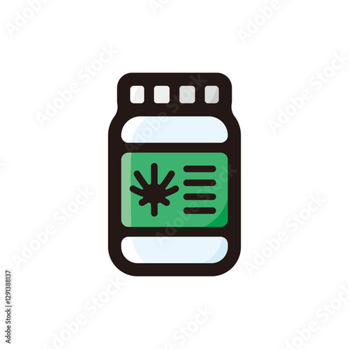 Cannabis storage illustration icon.Simple vector outline, clipart for graphic design.