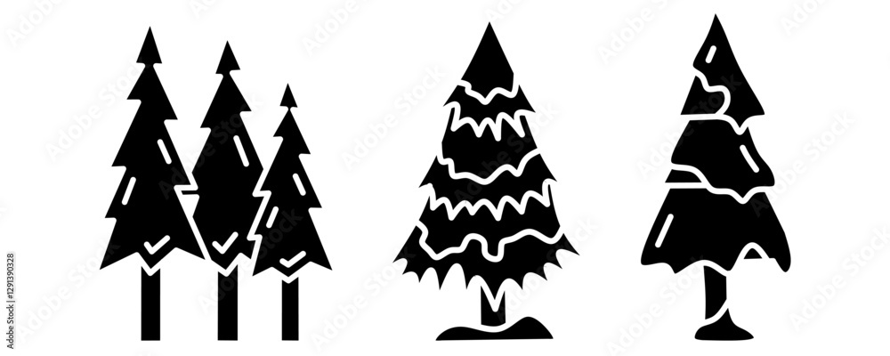Tree vector icon symbol. Black abstract illustration icon design. Vector illustration. Tree vector icon symbol. Black abstract illustration icon design. Vector illustration.