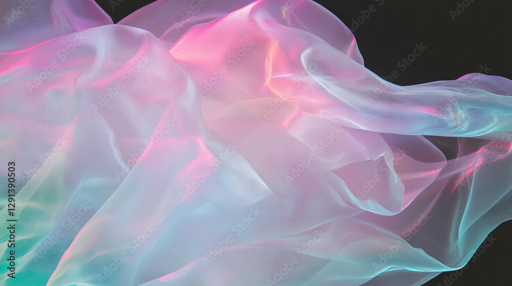 Obraz premium Fluid texture and subtle color gradient in translucent plastic background for design