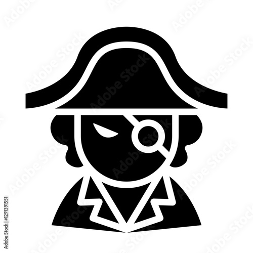 Pirate icon in glyph style