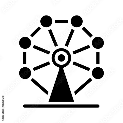 Ferris wheel icon in glyph style