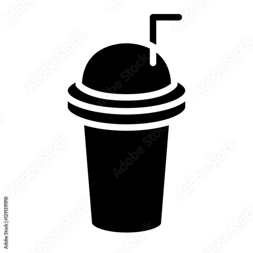 Plastic cup icon in glyph style