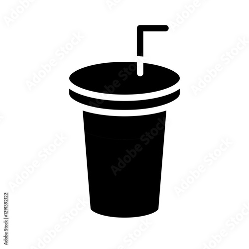 Plastic cup icon in glyph style