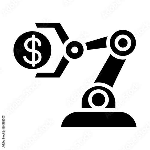 Cryptocurrency icon in glyph style