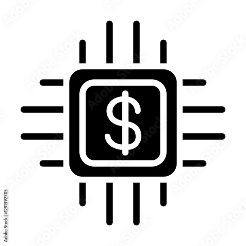 Cryptocurrency icon in glyph style