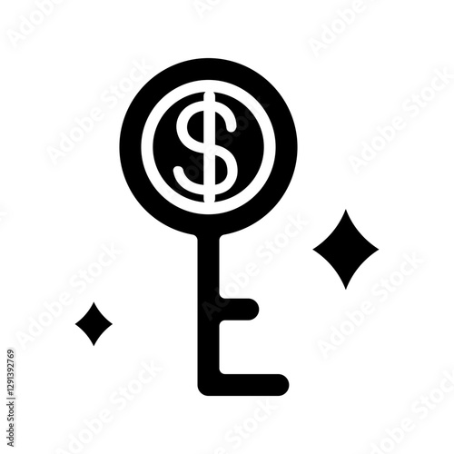 Business success icon in glyph style