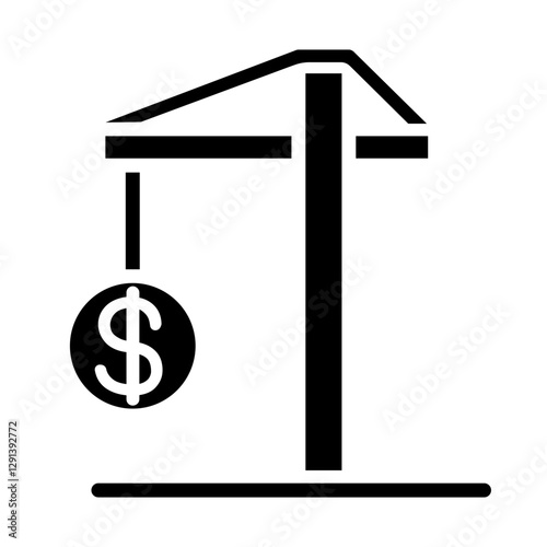 Investment icon in glyph style