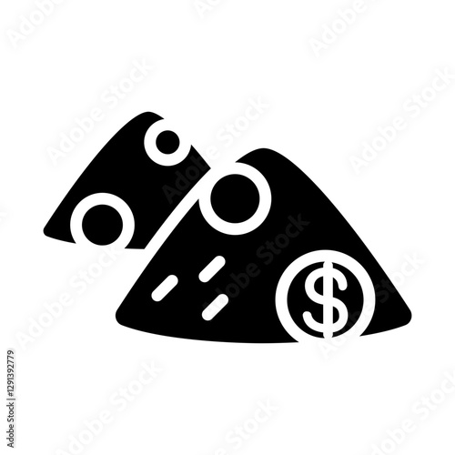 Cryptocurrency icon in glyph style