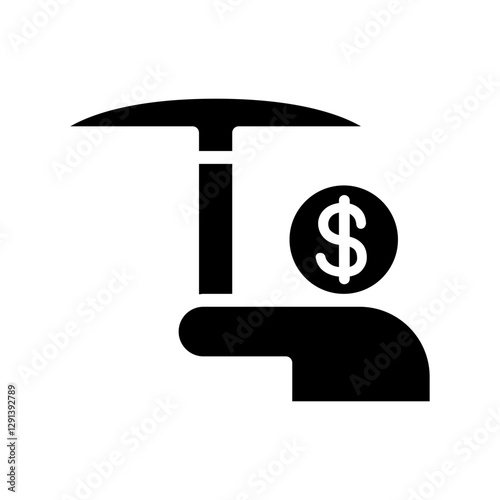 Cryptocurrency icon in glyph style