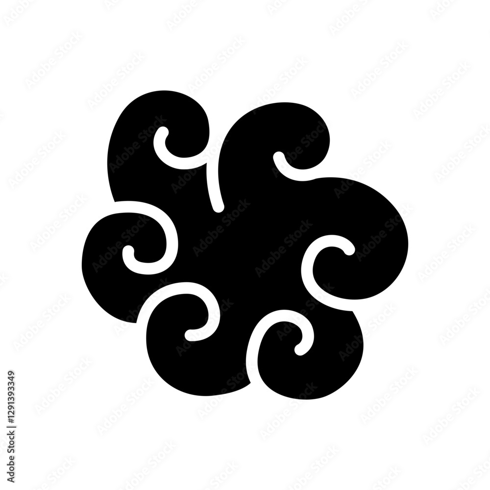 Obraz premium Curl Cloud icon in glyph style