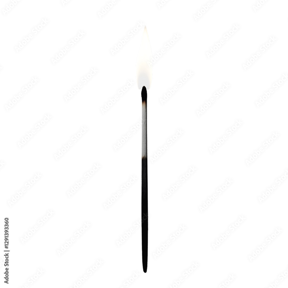 A Matchstick Flame Lighting Up a Candle Isolated on Transparent Background A Matchstick Flame Lighting Up a Candle Isolated on Transparent Background