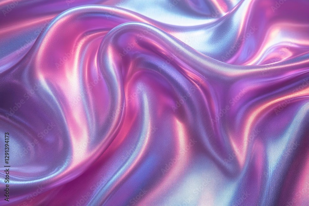 Fototapeta premium Iridescent Fabric: Shimmering Purple & Blue Silk Drapes Beautifully