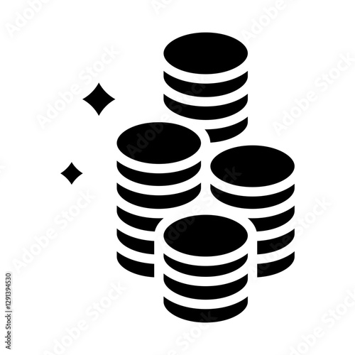 Cryptocurrency icon in glyph style