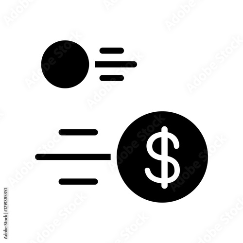 Cryptocurrency mining industry icon in glyph style