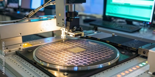 Obraz na płótnie Advanced semiconductor manufacturing process in a clean room environment with intricate machinery and equipment w salonie