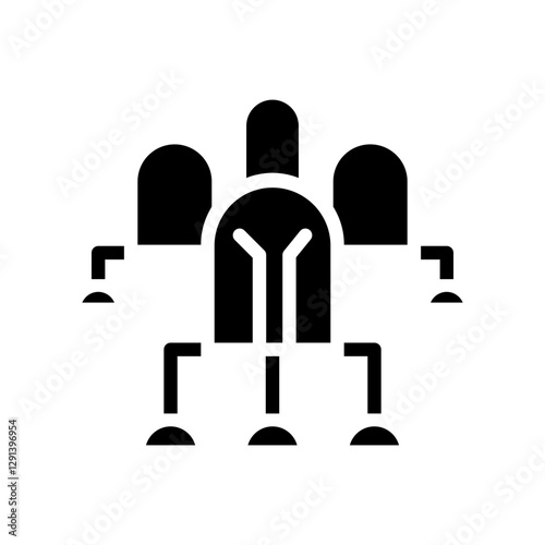 Computer virus icon in glyph style