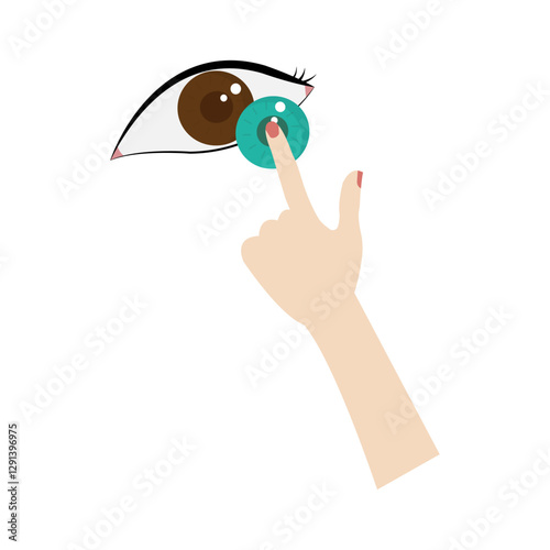 Vector again attaches the contact lens to the eyeball using his finger