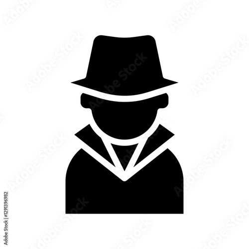 Hacker icon in glyph style