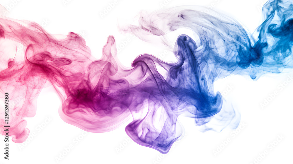 Fototapeta premium A close-up of purple and teal smoke, dark turquoise and light magenta 