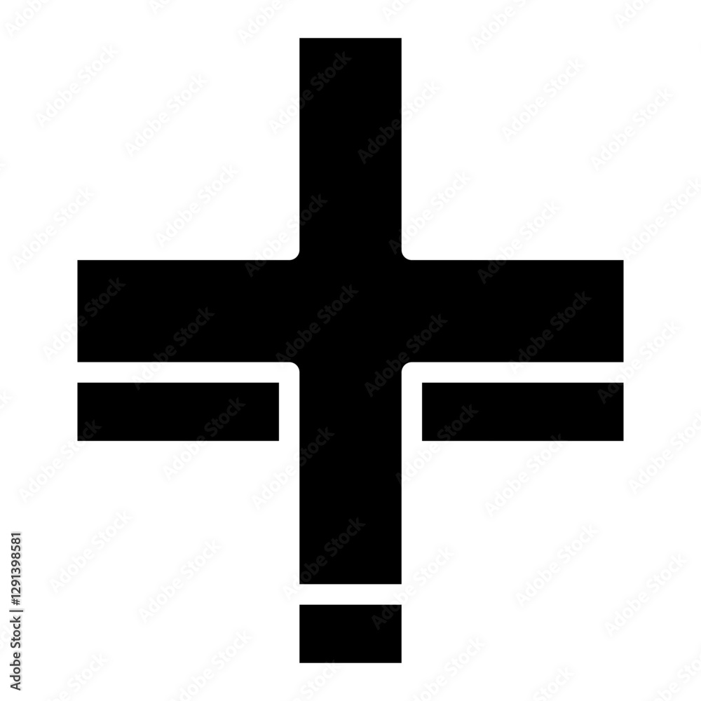 Fototapeta premium Plus, Positive, Cross, Add icon in glyph style