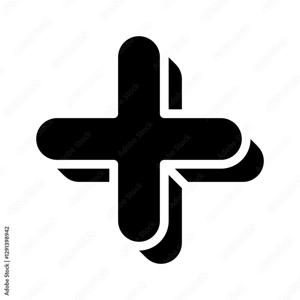 Obraz premium Plus, Positive, Cross, Add icon in glyph style