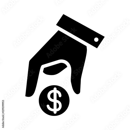 Investment icon in glyph style