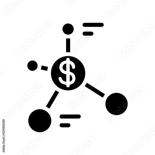 Cryptocurrency icon in glyph style