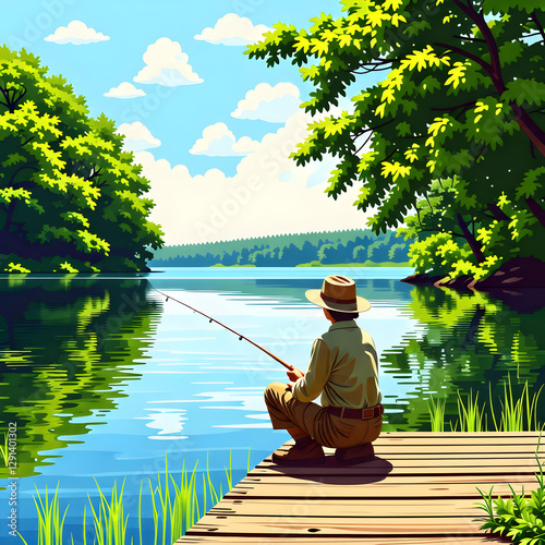 persona pescando en la orilla del lago